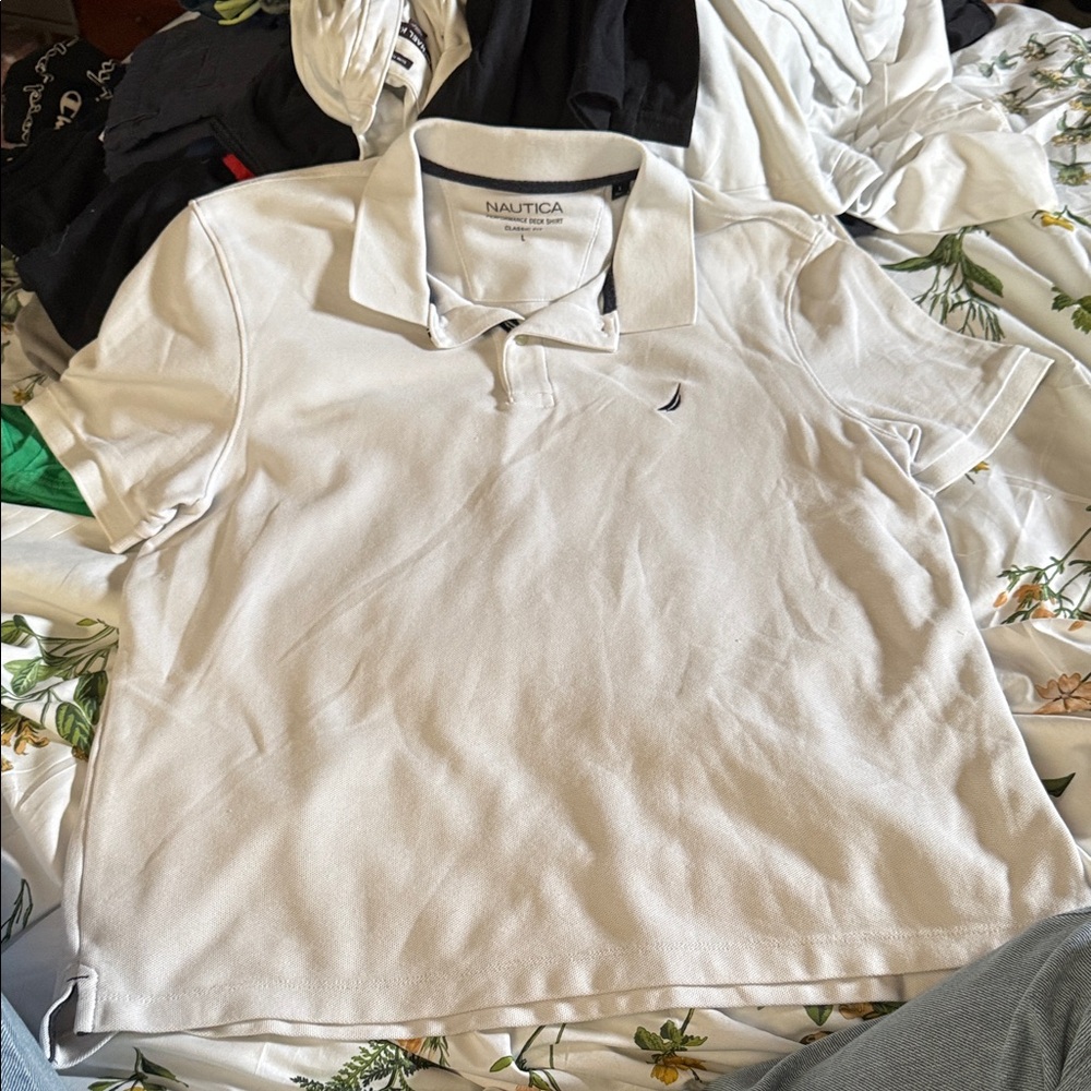 Nautica Men's Classic Cream Polo Shirt